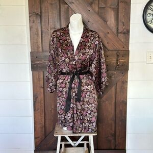 VTG VICTORIA’S SECRET SATIN PAISLEY KIMONO ROBE SIZE M/L f5